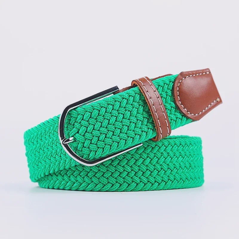 Unisex Gevlochten Elastische Riem met Pin Gesp - 107-130cm