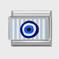 Modulaire RVS Bedel Links - Italiaanse Charm Collectie - Blue Series