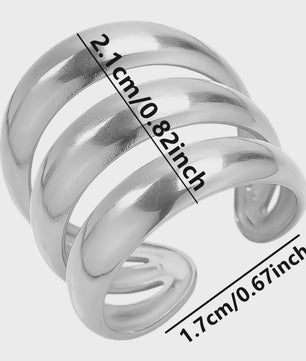 Unieke Dames Ringen van RVS - Vintage Stijl, Waterdicht & Textuur
