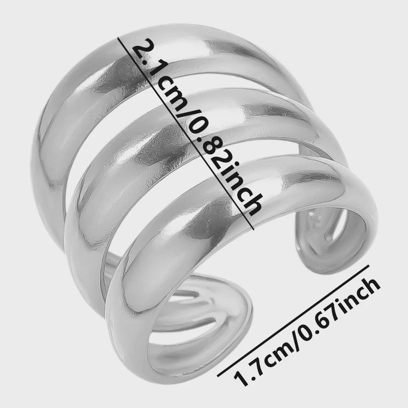 Unieke Dames Ringen van RVS - Vintage Stijl, Waterdicht & Textuur