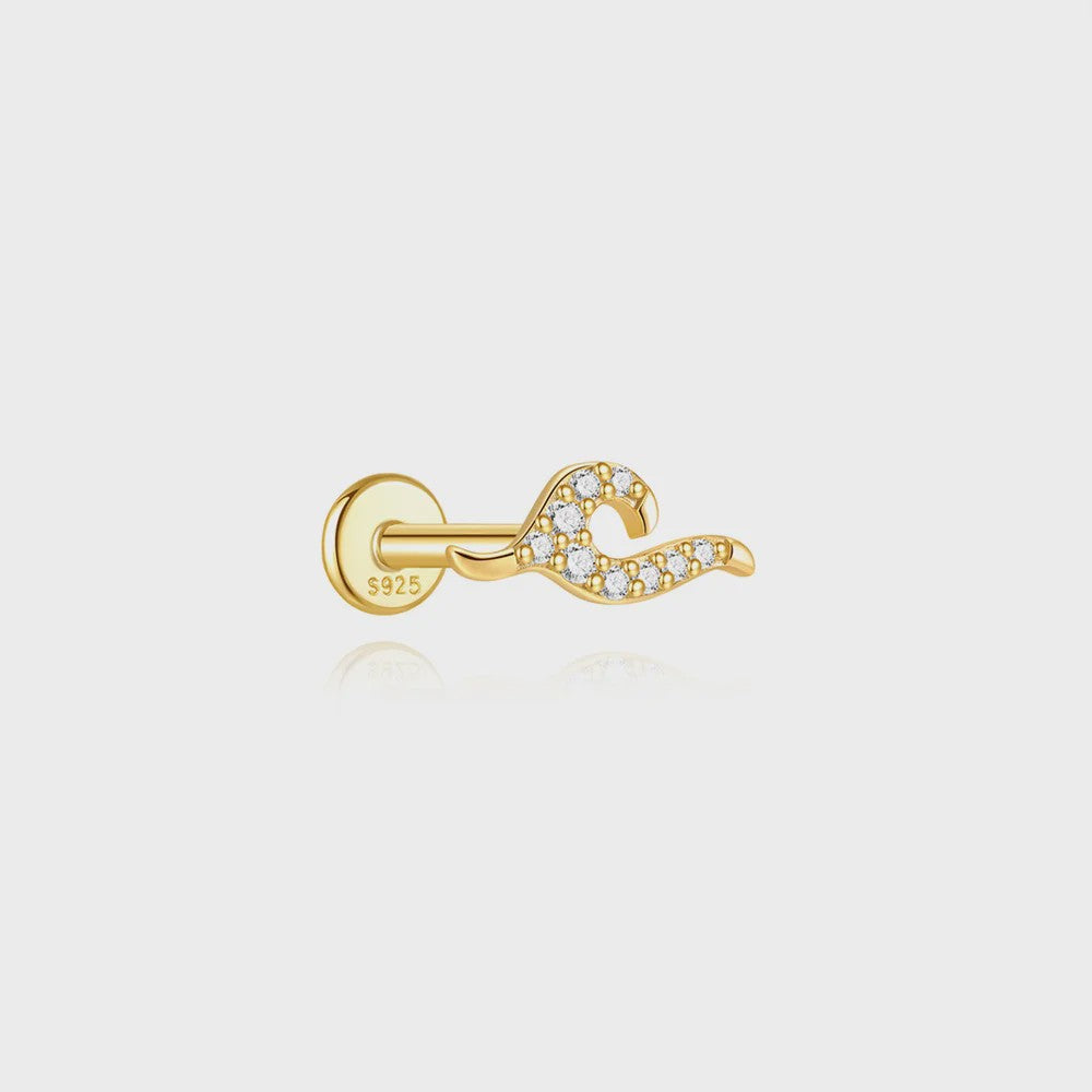 925 Sterling Zilveren Kolibrie Oorbellen Dames - 18K Goudkleurig Platte Achterkant Studs