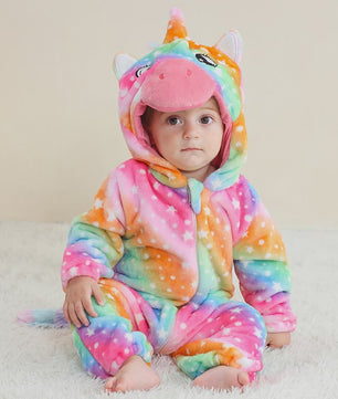 Baby Romper Dierenkostuum Kigurumi - Zacht Flanellen Jumpsuit voor Jongens & Meisjes
