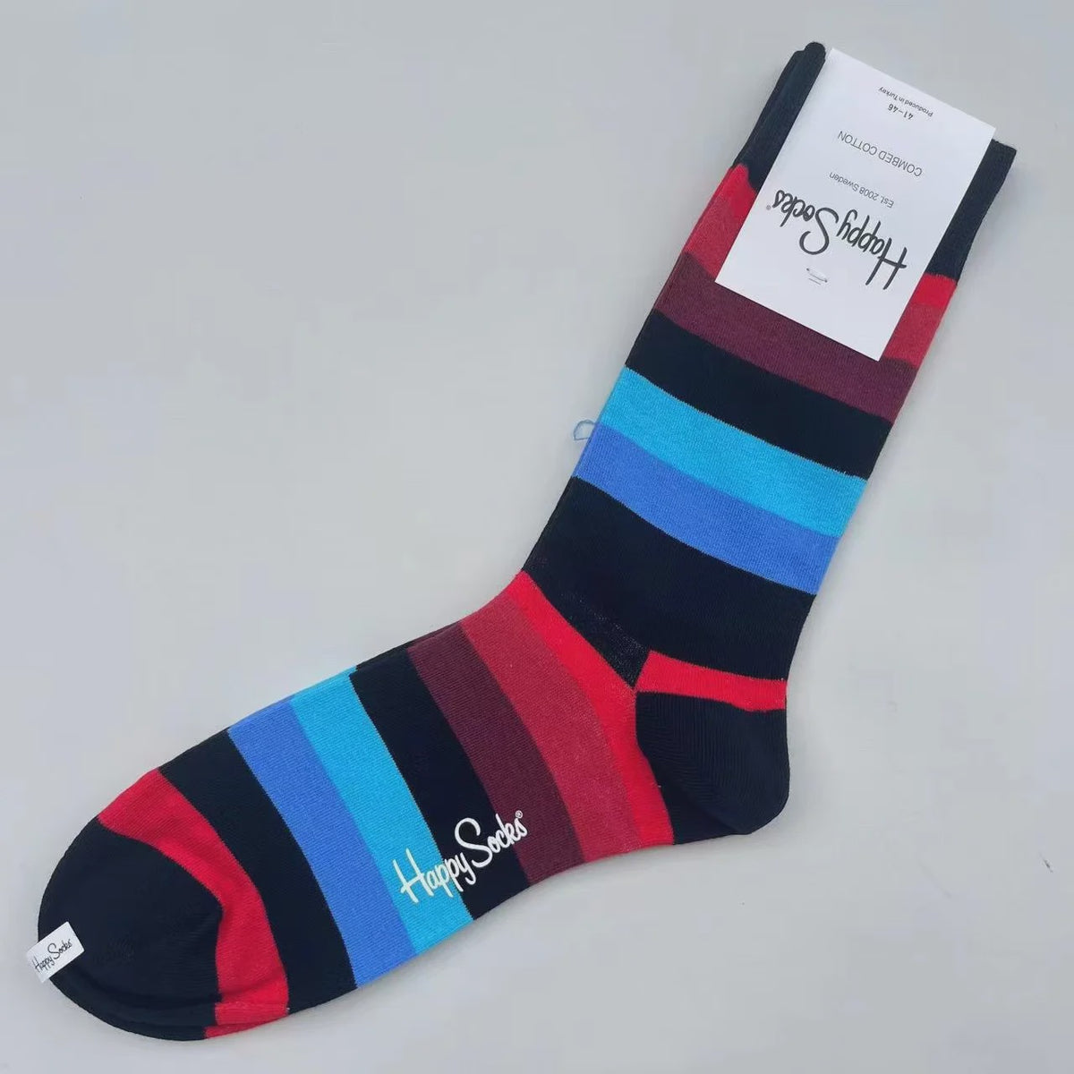 Happy Socks Heren Mid-tube Sokken - Pure Katoen, Klassiek Comfort - Maat 41-46