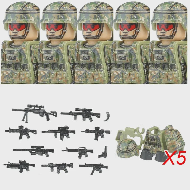 Bouwstenen Militaire Special Forces Commando Figuren met Wapens