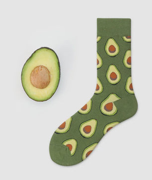 Grappige Heren Sokken met Food Prints: Avocado, Friet, Burger, Bier & Meer | Harajuku Stijl