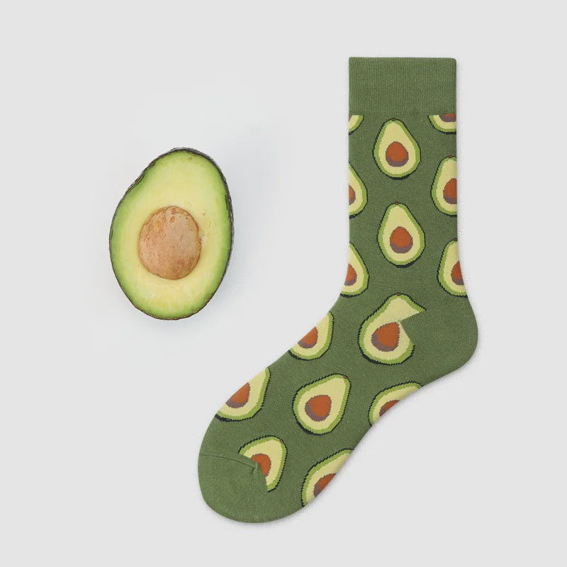 Grappige Heren Sokken met Food Prints: Avocado, Friet, Burger, Bier & Meer | Harajuku Stijl