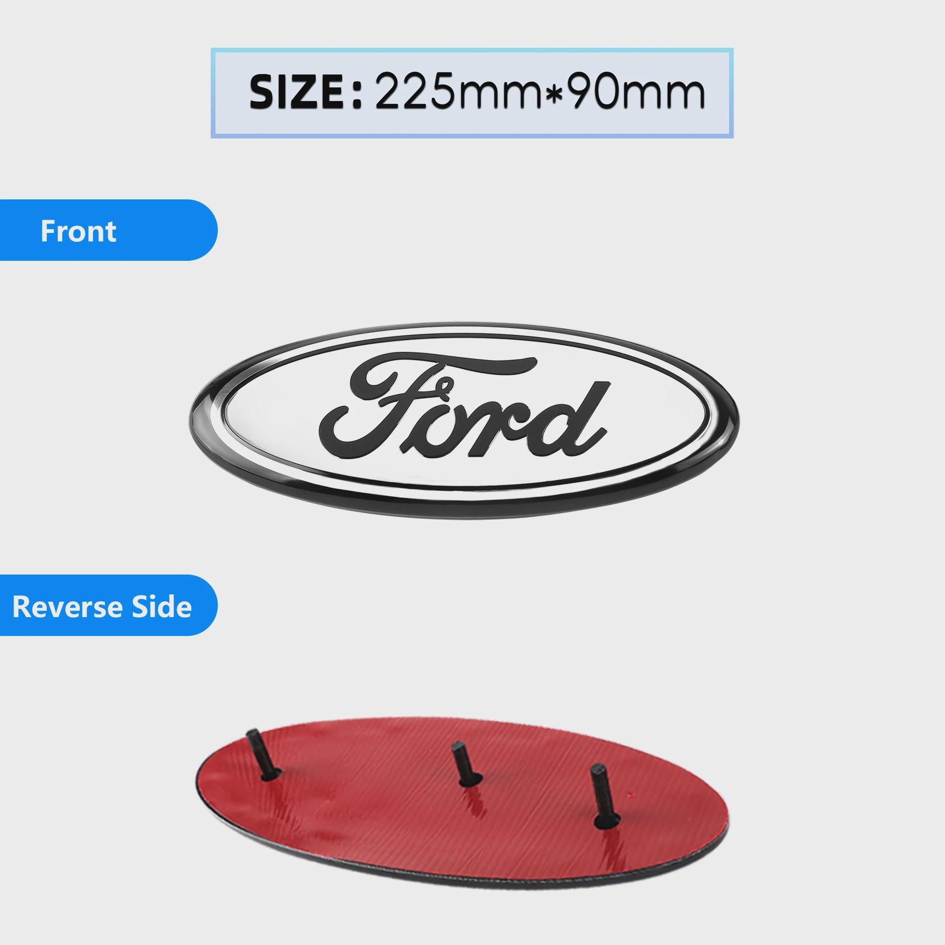 Ford Embleem Stickers - Set van 8 Stuks - Hood, Bonnet & Trunk - Universeel