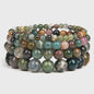 Handgemaakte Natuursteen Armbanden - Onyx & Agate Kralen - Yoga & Reiki Energie - Unisex 19cm