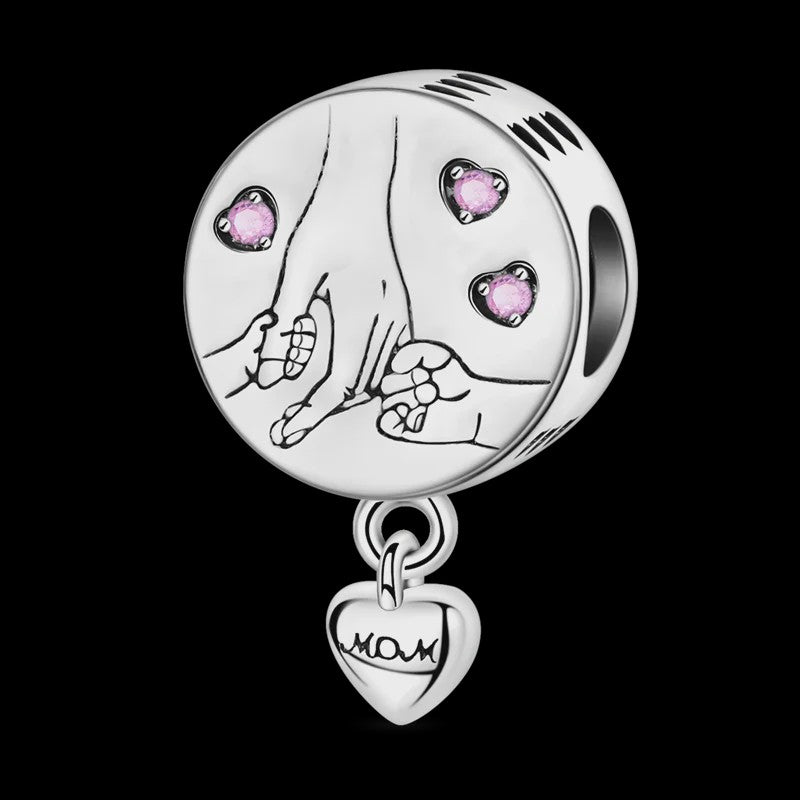 925 Sterling Zilveren Bedel 'Mom Love' - Perfect Cadeau voor Moederdag en Verjaardag