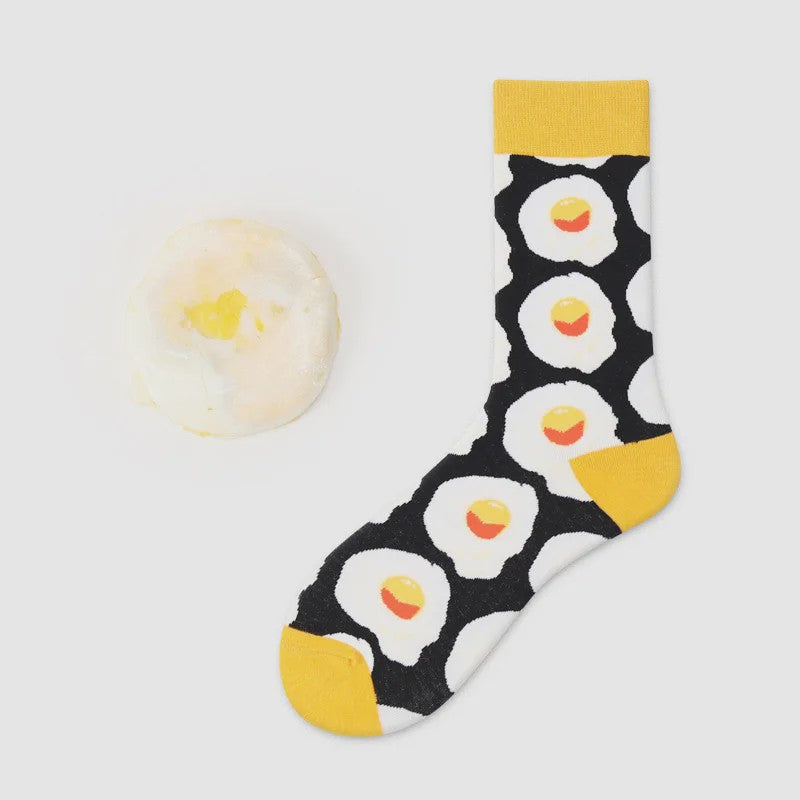 Grappige Heren Sokken met Food Prints: Avocado, Friet, Burger, Bier & Meer | Harajuku Stijl