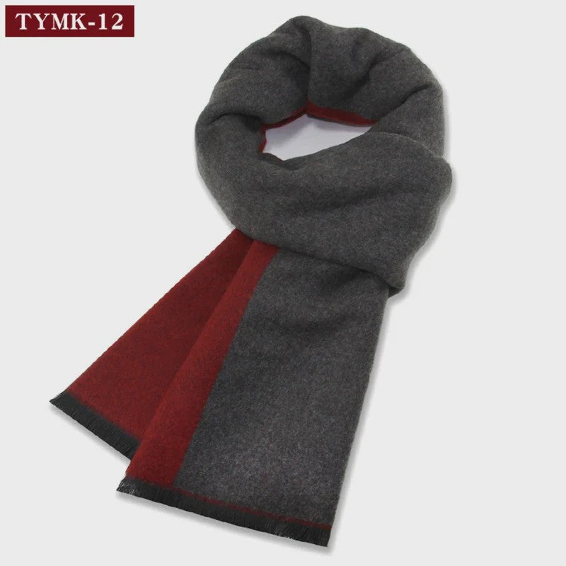 Luxe Heren Sjaal - Warme Wol & Kasjmier - Winter Ruitpatroon