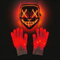 Verlicht LED Neon Purge Masker met Fiber Optic Handschoenen - Halloween & Feest