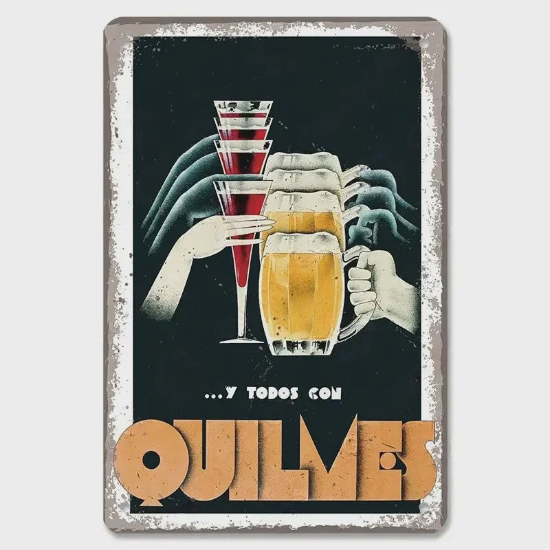 Retro Metal Bier Merk Poster - Decoratie voor Man Cave, Bar & Club