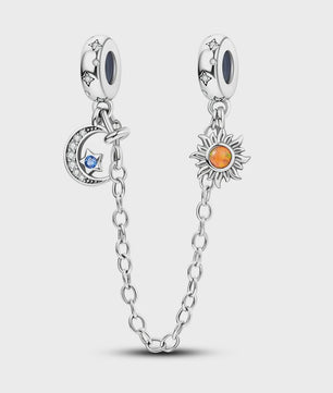 925 Sterling Zilveren Veiligheidsketting Bedel voor Armbanden - Maan, Ster, Vlinder, Hart