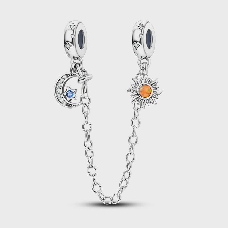 925 Sterling Zilveren Veiligheidsketting Bedel voor Armbanden - Maan, Ster, Vlinder, Hart