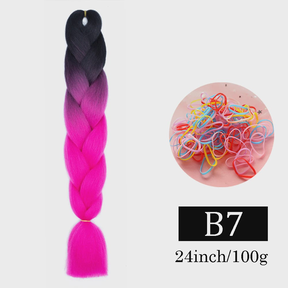 24 Inch Jumbo Braids Haarverlenging - Synthetisch Vlechtkapsel met Ombre Kleuren
