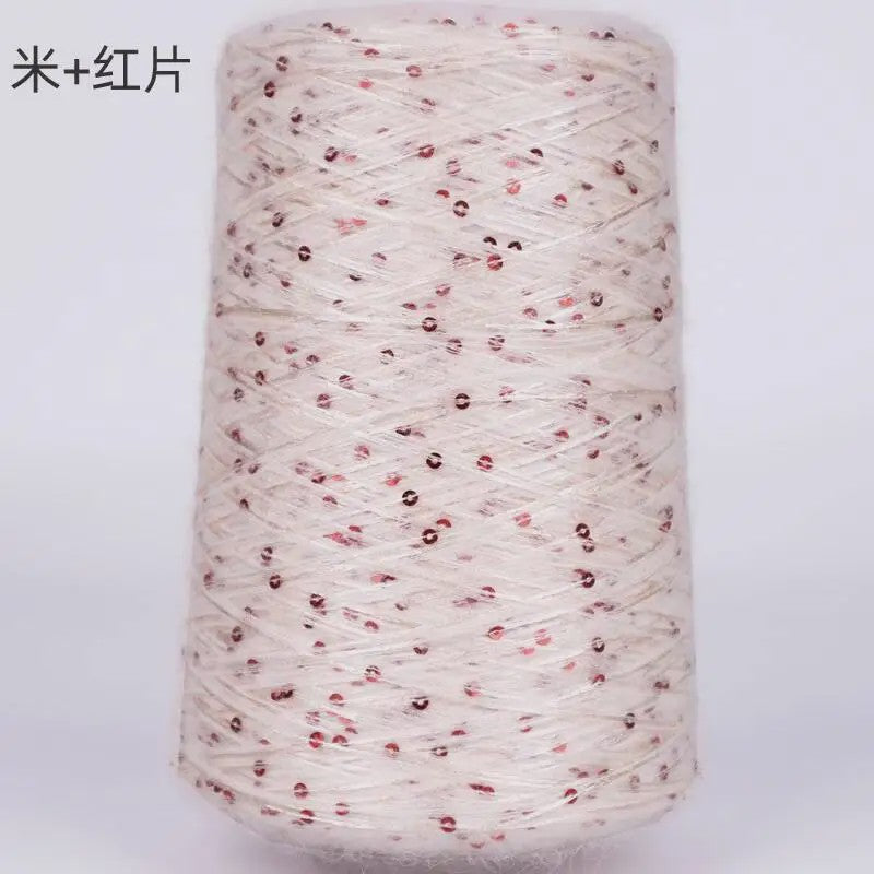 Zacht Pluche Mohair Garen met Pailletten - Kleurrijk Brei-, Haak- en Naaigaren (520g)