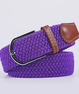 Unisex Gevlochten Elastische Riem met Pin Gesp - 107-130cm