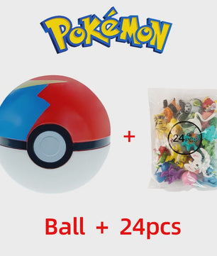 Set van 24 Pokemon Figuren - Diverse Stijlen, 2-3cm - Pikachu, Pokeball & Meer - Leuk Cadeau