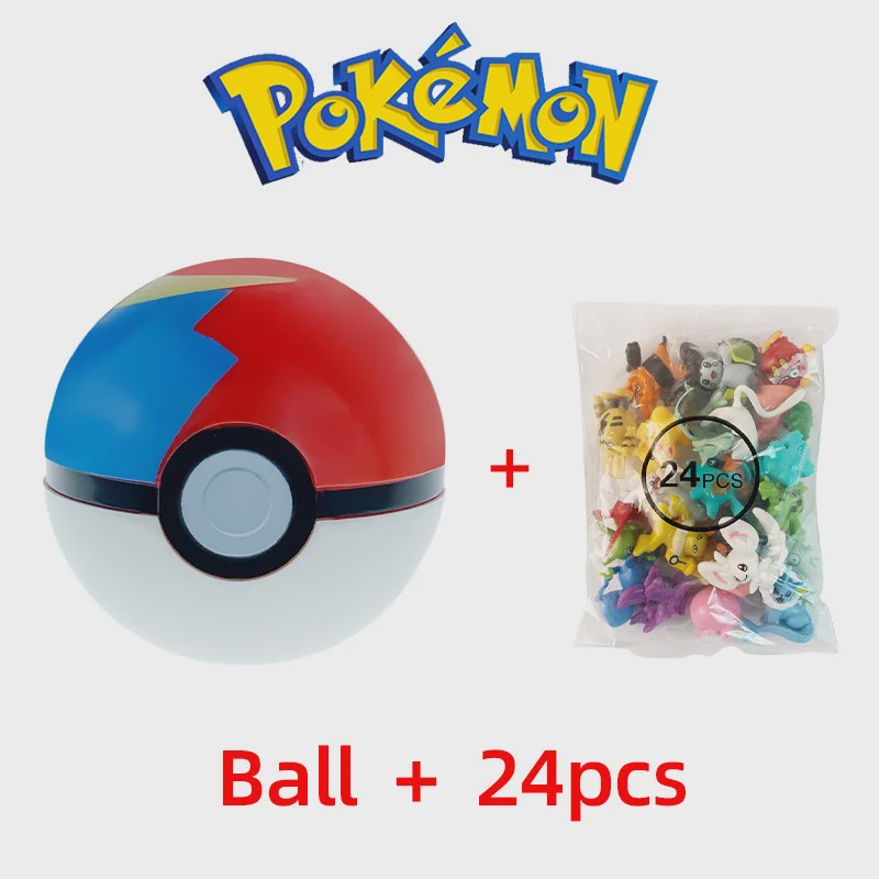 Set van 24 Pokemon Figuren - Diverse Stijlen, 2-3cm - Pikachu, Pokeball & Meer - Leuk Cadeau