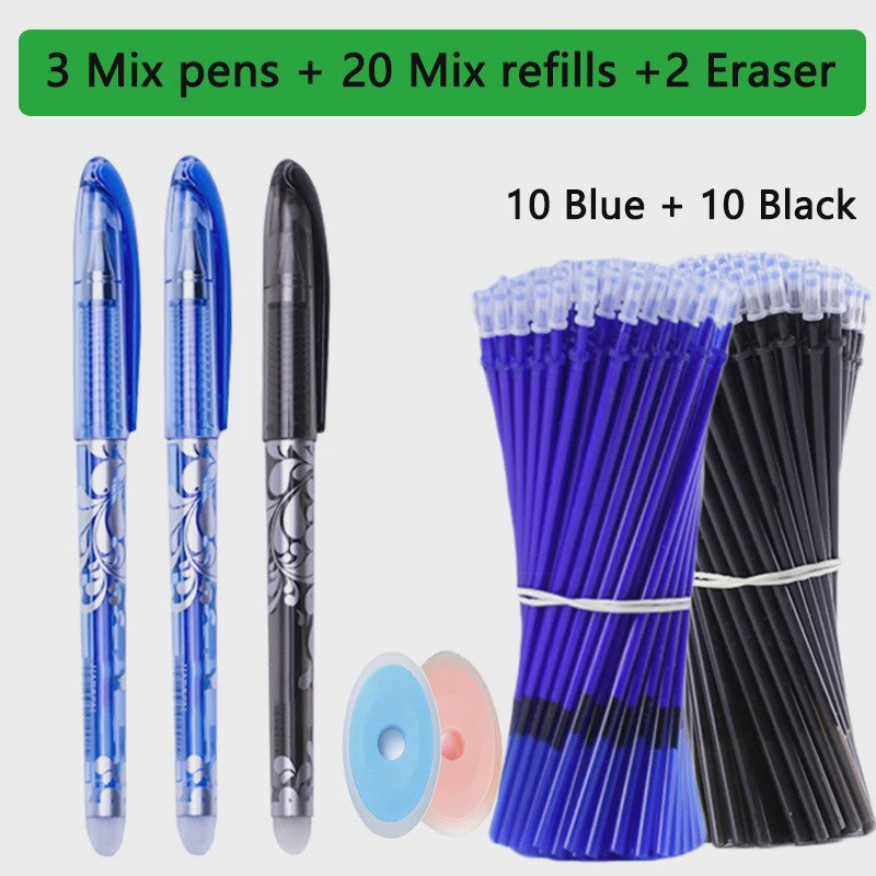 Set van 25 Kawaii Uitwisbare Gelpennen - Vloeiend Schrijven en Wissen voor School & Kantoor