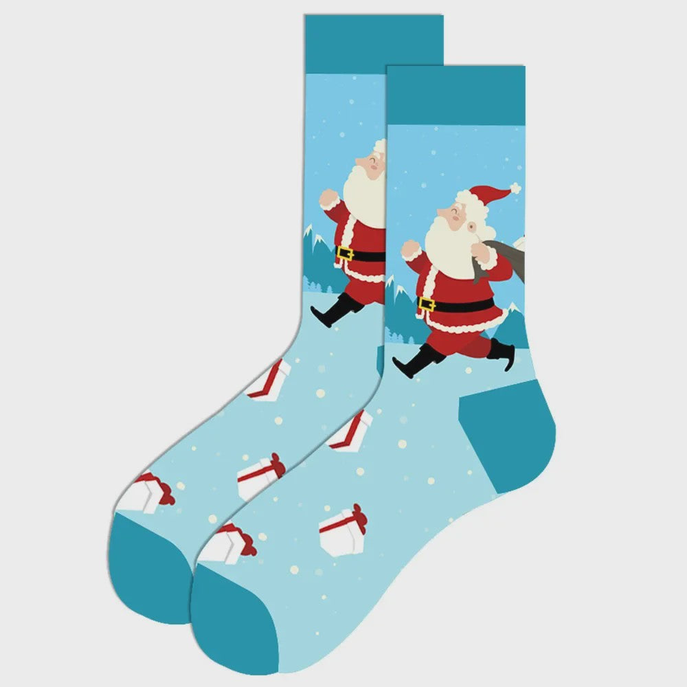 Vrolijke Kerstsokken Heren - Katoen - Feestelijke Patronen