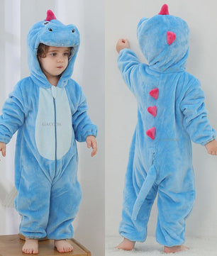 Baby Romper Dierenkostuum Kigurumi - Zacht Flanellen Jumpsuit voor Jongens & Meisjes