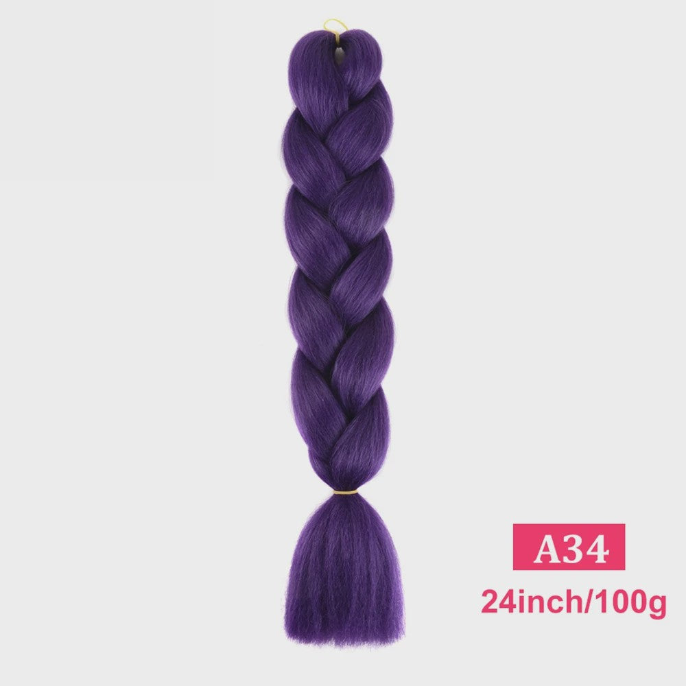 24 Inch Jumbo Braids Haarverlenging - Synthetisch Vlecht Haar in Kleurrijke Tinten