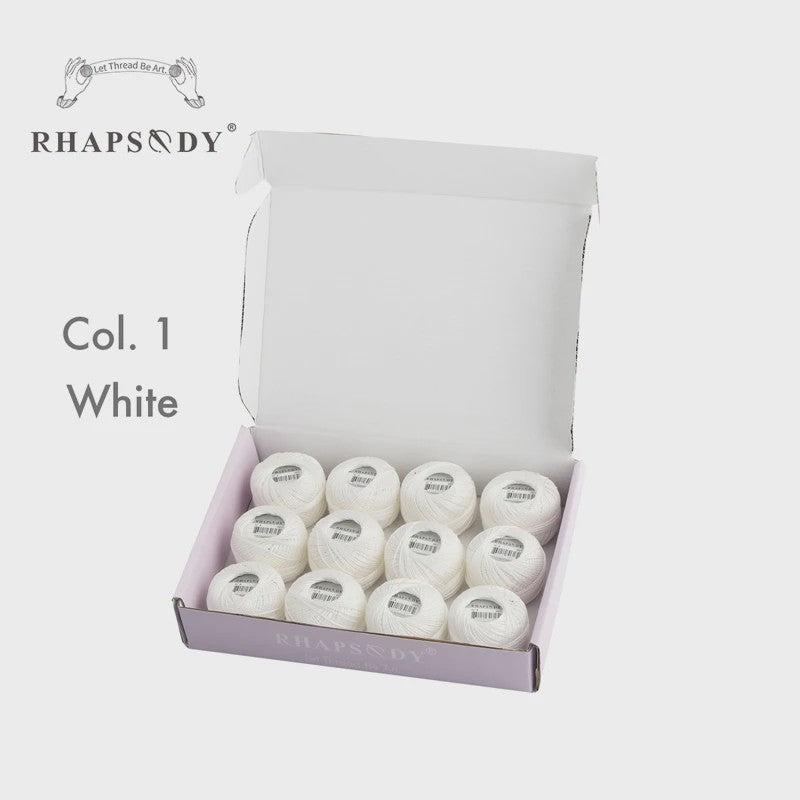 Rhapsody Pearl Cotton Garen Set - Maat 8 - 12 Bollen voor Haken, Borduren & Knutselen