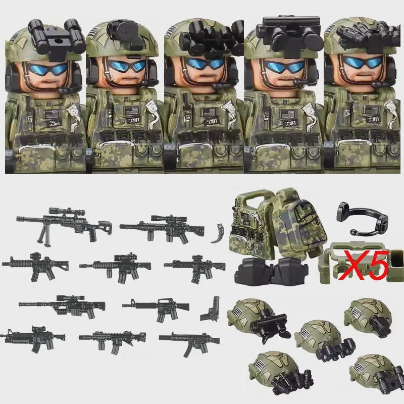 Bouwstenen Militaire Special Forces Commando Figuren met Wapens
