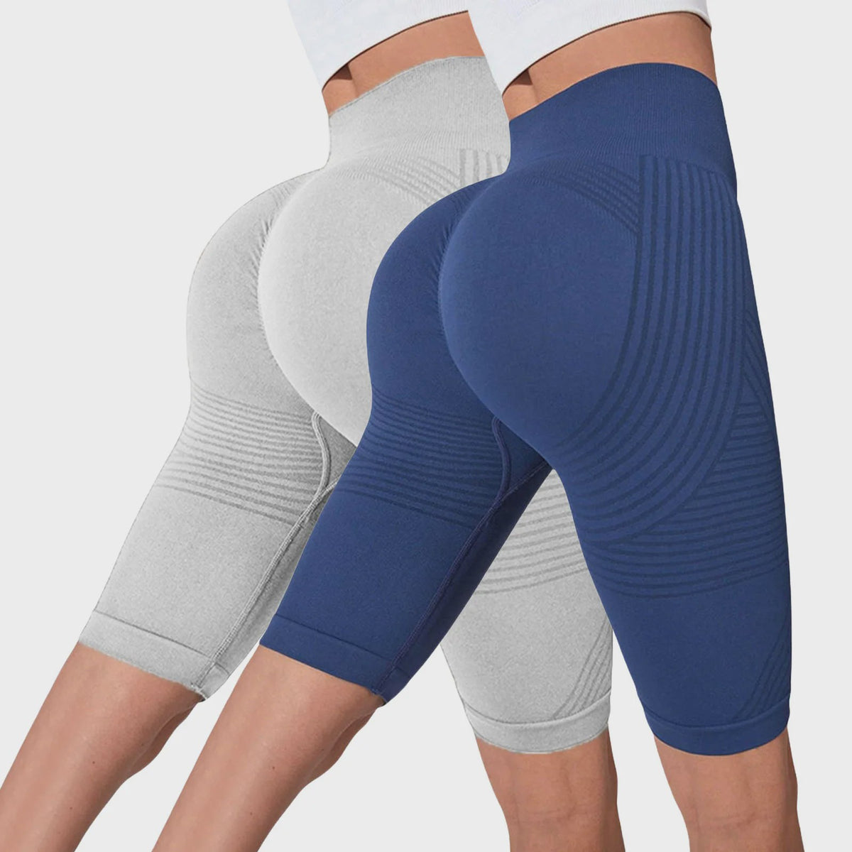 2-Pack Seamless High-Waisted Yoga Shorts met Push-Up Effect - Perfect voor Fitness & Training