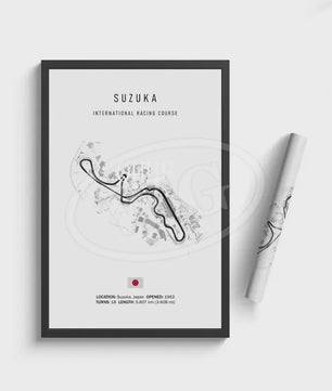 Vintage F1 Circuit Poster: Zwart-Wit Formule 1 Kunst voor de Raceliefhebber