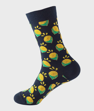 Unisex Katoenen Sokken met Vrolijke Fruit, Dieren & Kunst Prints - Hip Hop & Skateboard Stijl