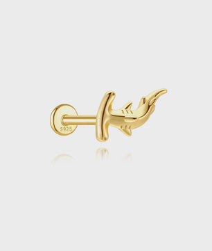 925 Sterling Zilveren Kolibrie Oorbellen Dames - 18K Goudkleurig Platte Achterkant Studs