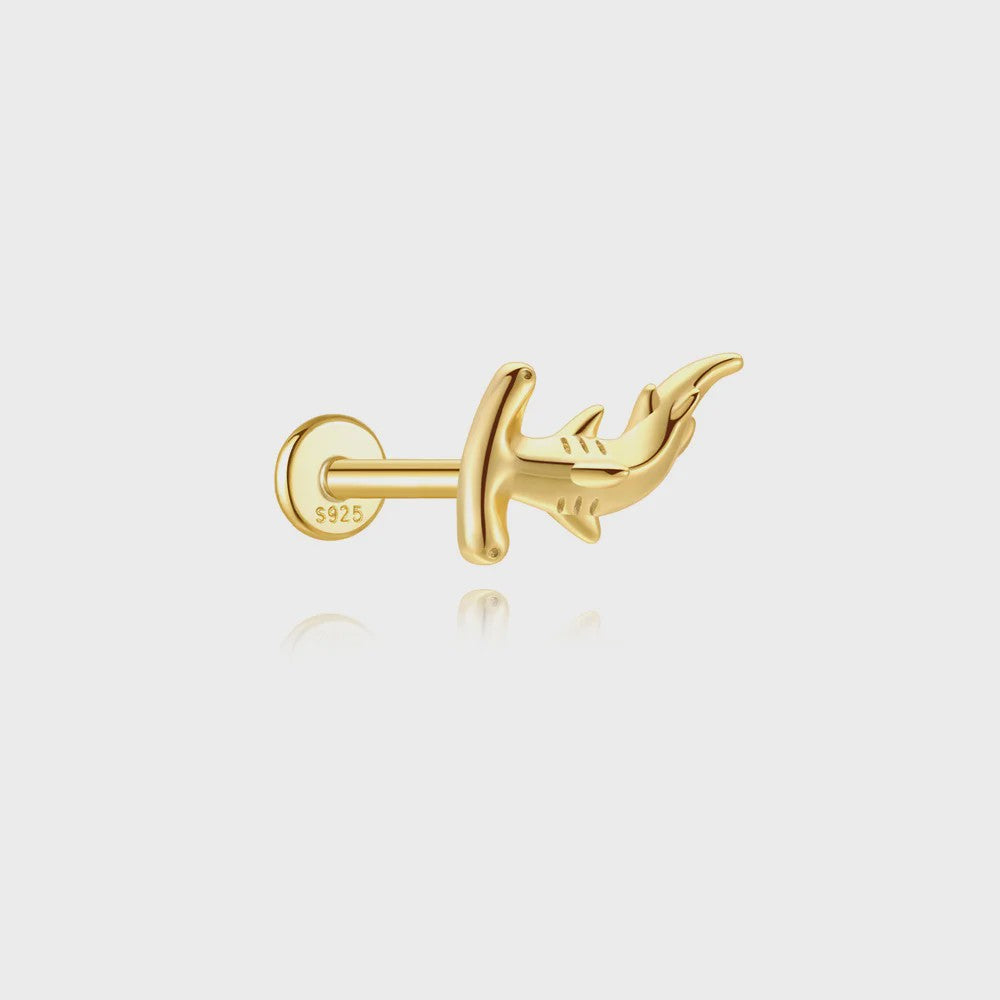 925 Sterling Zilveren Kolibrie Oorbellen Dames - 18K Goudkleurig Platte Achterkant Studs