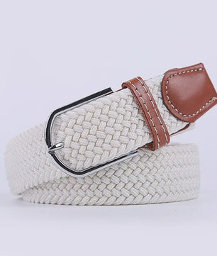 Unisex Gevlochten Elastische Riem met Pin Gesp - 107-130cm