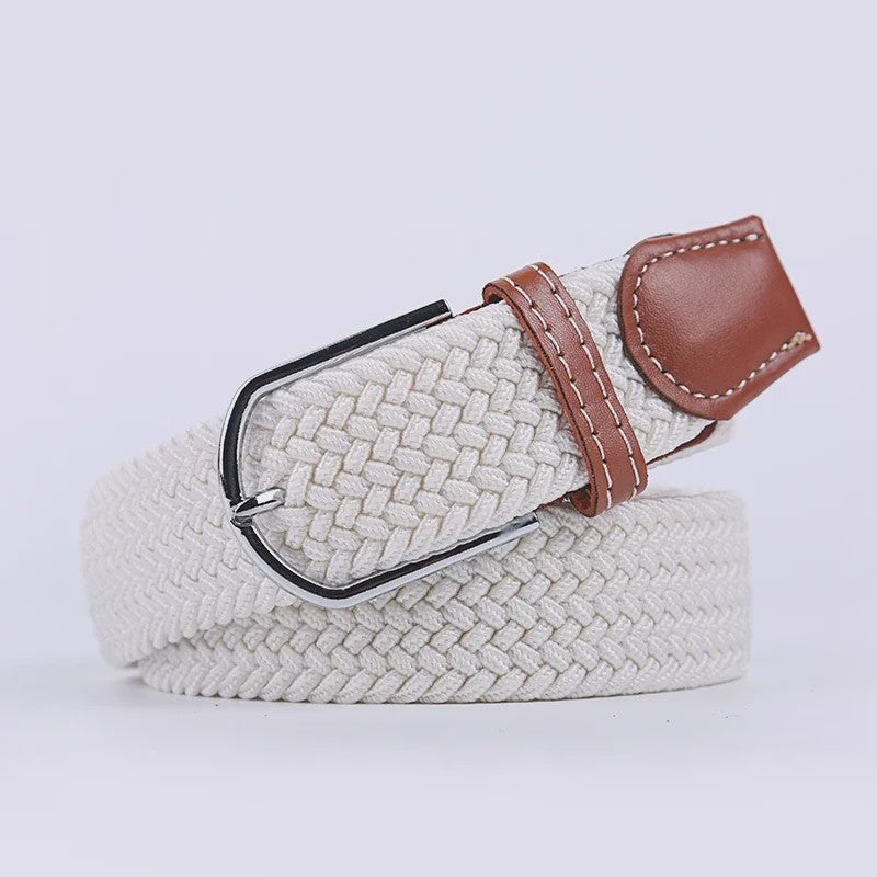 Unisex Gevlochten Elastische Riem met Pin Gesp - 107-130cm