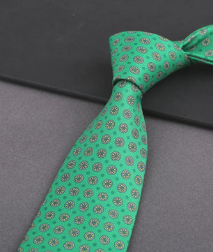 Klassieke Heren Strikdas - Imitatie Zijde met Polka Dot & Bloemendessin