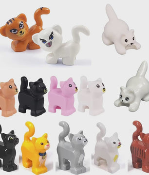 Bouwstenen Dierenpark Scene - Katten, Honden, Vogels, Varkens & Meer - DIY Speelgoed Bakstenen