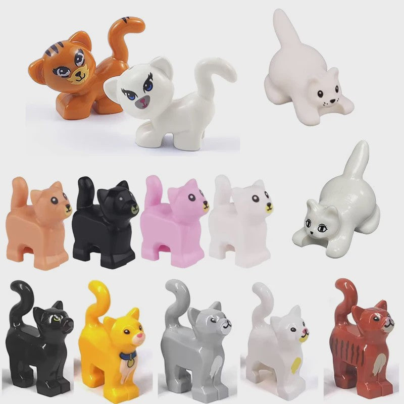 Bouwstenen Dierenpark Scene - Katten, Honden, Vogels, Varkens & Meer - DIY Speelgoed Bakstenen