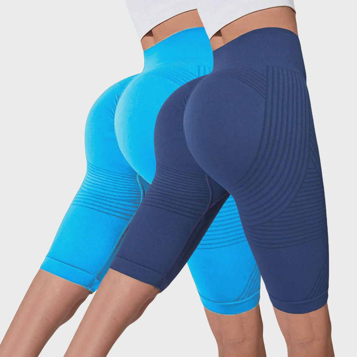 2-Pack Seamless High-Waisted Yoga Shorts met Push-Up Effect - Perfect voor Fitness & Training