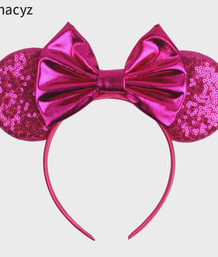 Chique Sequin Mickey Oortjes Diadeem met Strik - Feestelijk Haaraccessoire voor Kinderen & Dames