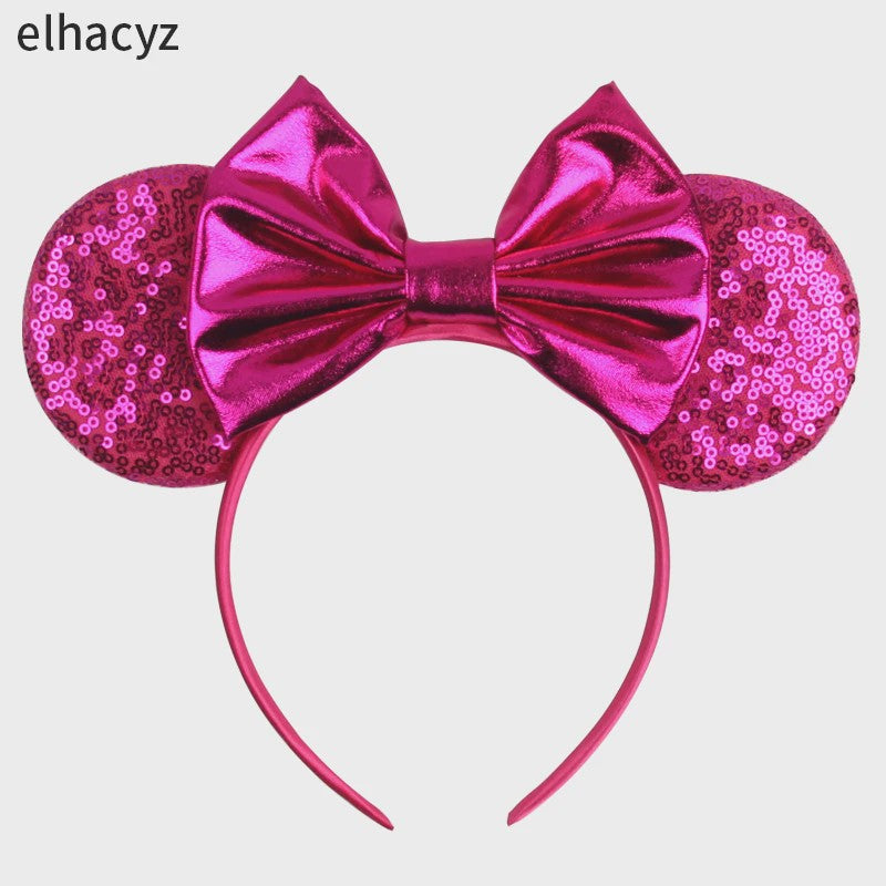Chique Sequin Mickey Oortjes Diadeem met Strik - Feestelijk Haaraccessoire voor Kinderen & Dames