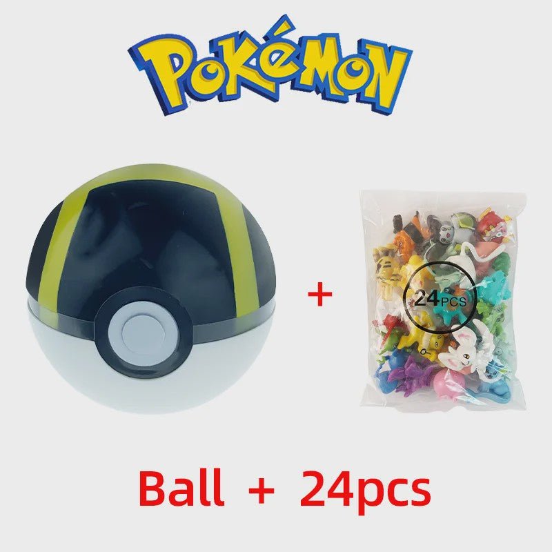 Set van 24 Pokemon Figuren - Diverse Stijlen, 2-3cm - Pikachu, Pokeball & Meer - Leuk Cadeau