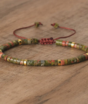 Natuurlijke Blauwe Emperor Steen Kralen Armband - Verstelbaar & Uniek