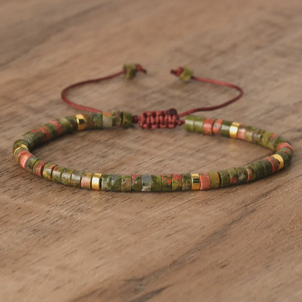 Natuurlijke Blauwe Emperor Steen Kralen Armband - Verstelbaar & Uniek