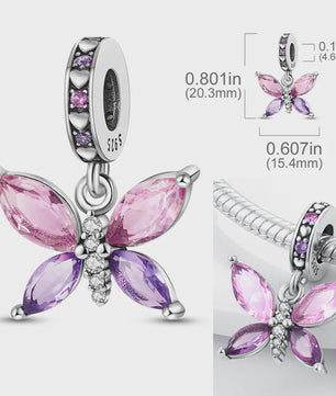 925 Sterling Zilveren Bedel: Vlinder & Vuurvliegje - DIY Sieraden voor Armband & Ketting