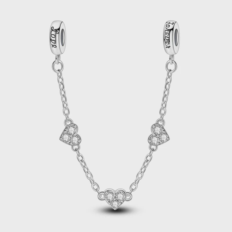 925 Sterling Zilveren Veiligheidsketting Bedel voor Armbanden - Maan, Ster, Vlinder, Hart