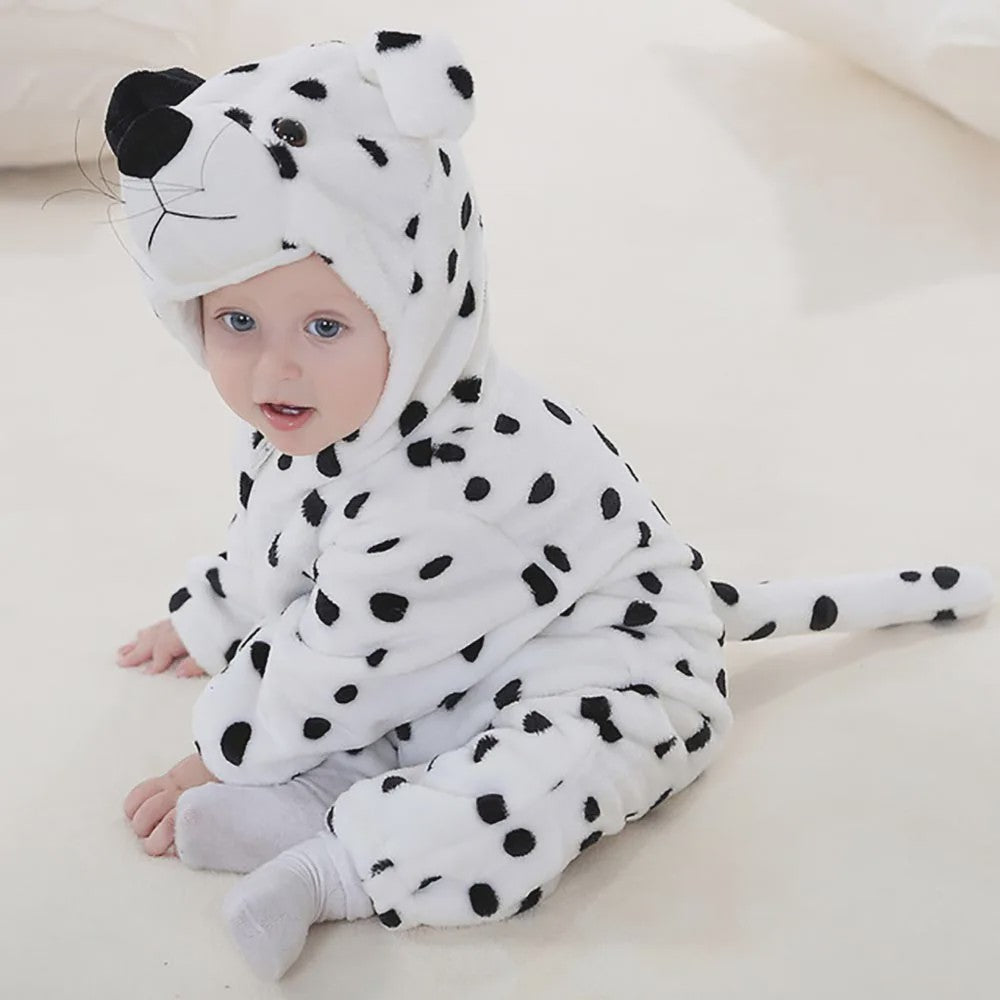 Baby Romper Dierenkostuum Kigurumi - Zacht Flanellen Jumpsuit voor Jongens & Meisjes