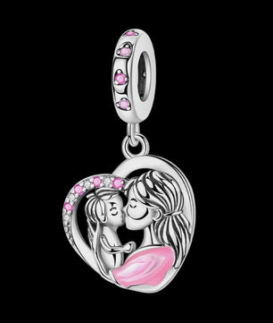 925 Sterling Zilveren Bedel 'Mom Love' - Perfect Cadeau voor Moederdag en Verjaardag